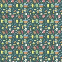 Easter pattern. Seamless pattern with easter icons. Easter background vector