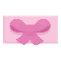 Pink ribbon icon cartoon vector. Girl emblem vector