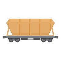 Wagon boxcar icon cartoon vector. Cargo train vector