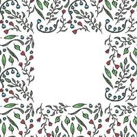 Seamless floral frame. Doodle background with flowers. Spring pattern vector