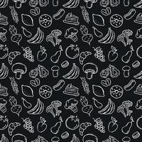 Seamless pattern with food icons. doodle food pattern. Food background vector