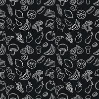 Seamless pattern with food icons. doodle food pattern. Food background vector