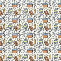 Easter pattern. Seamless pattern with easter icons. Easter background vector
