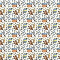 Easter pattern. Seamless pattern with easter icons. Easter background vector