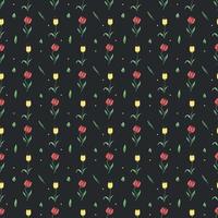 Seamless floral pattern. Doodle background with flowers. Spring pattern vector