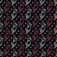 Seamless floral pattern. Doodle background with flowers. Spring pattern vector