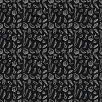 Seamless pattern with food icons. doodle food pattern. Food background vector