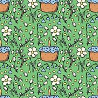 Easter pattern. Seamless pattern with easter icons. Easter background vector