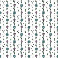 Seamless floral pattern. Doodle background with flowers. Spring pattern vector