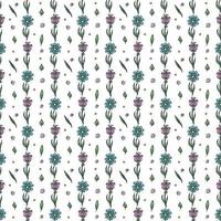 Seamless floral pattern. Doodle background with flowers. Spring pattern vector