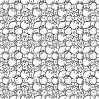 Seamless food pattern. Doodle vector food illustration.  Hand-drawn food background