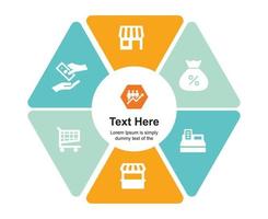 hexagon infographics 6 options. vector illustration.