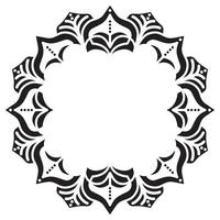 Abstract floral round frame stencil vector