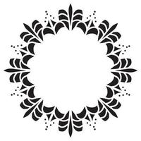 Abstract floral round frame stencil vector