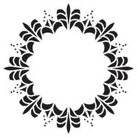 Abstract floral round frame stencil vector