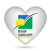 Guadeloupe flag in heart shape. Vector illustration.