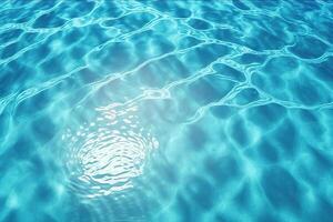 Pool water surface background with sunlight reflection. photo