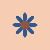 funny groovy playful flower in 60s style vector