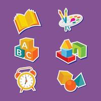 Collection of cute stickers for kids vector