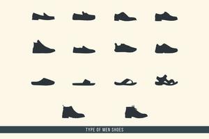 set of men shoes vector