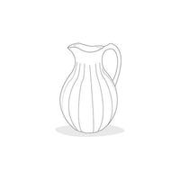 Linear drawing of a jug, amphoras on a white background. container for milk, oil, water, drinks, vase. vector