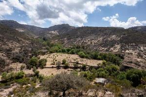 View of the semi-desert mountains from high up in Mexico. photo