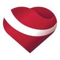 Heart latvia flag icon cartoon vector. National travel vector