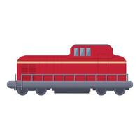 Red train icon cartoon vector. Cargo goods vector