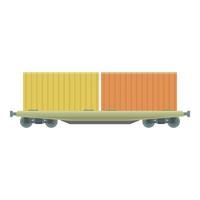 Cargo container icon cartoon vector. Train wagon vector