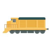 Yellow train icon cartoon vector. Cargo wagon vector