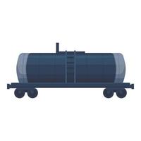 Oil tank wagon icon cartoon vector. Train cargo vector