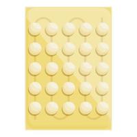 Yellow blister icon cartoon vector. Birth control vector