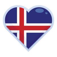 amor corazón Islandia icono dibujos animados vector. viaje ciudad vector