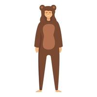 Kigurumi forest bear icon cartoon vector. Party animal vector