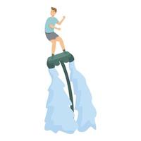 Flyboard watersport icon cartoon vector. Summer sea vector