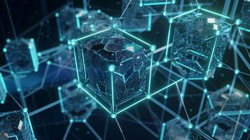 technology block chain concept background photo