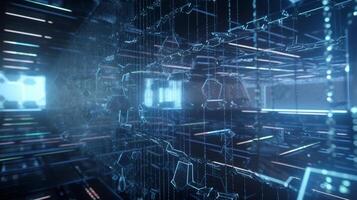 technology block chain concept background photo