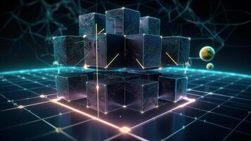 technology block chain concept background photo