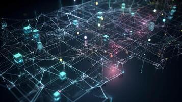technology block chain concept background photo