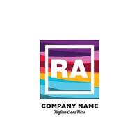 RA initial logo With Colorful template vector. vector
