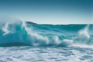 el azul mar ola con ai generado. foto