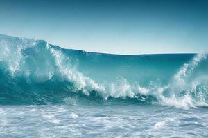 el azul mar ola con ai generado. foto