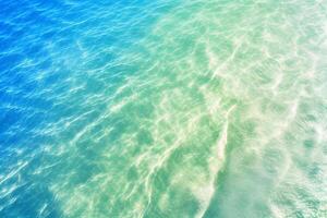 The crystal clear of sea near the shore with . photo