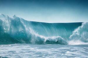 el azul mar ola con ai generado. foto