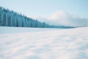 el paisaje de invierno con nieve y ai generado. foto