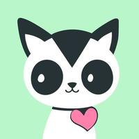 Cute kawaii cat character illustration, vector sticker.