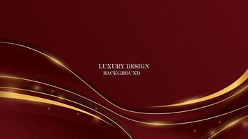 lujo elegante rojo antecedentes con brillante oro línea. lujo elegante tema diseño vector