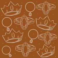 pattern background with different jewelry icons Vector illustration