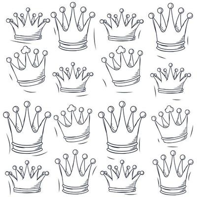 pattern background with golden crowns Vector illustration