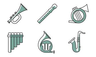 Set of different musical instrument icons Vector illustration